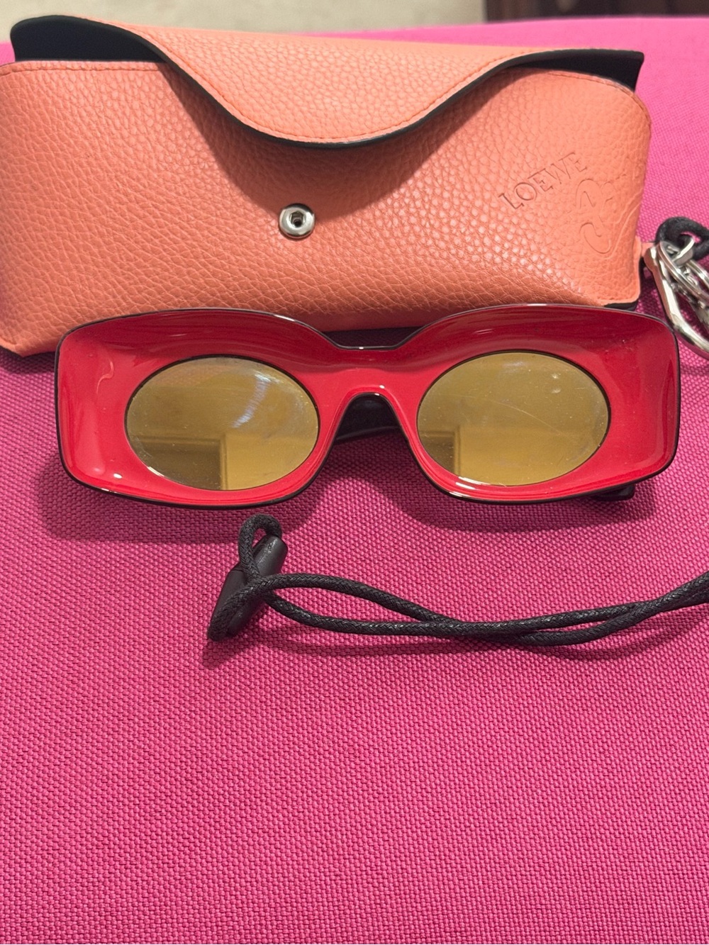Loewe Red Sunglasses with Yellow Lenses